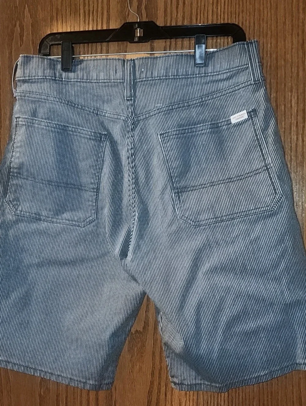 Levi's Blue and White Pinstripe Denim Shorts 32 W